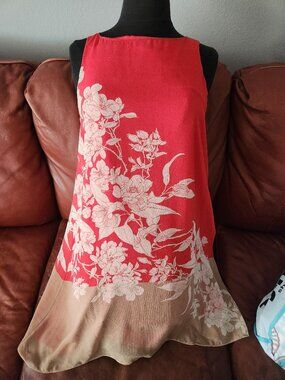 Red and Gold floral mini dress